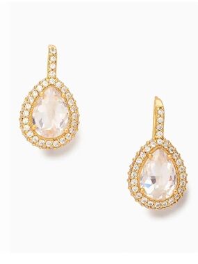 KATE SPADE NY BRILLIANT STATEMENTS PAVÉ HALO DROP EARRINGS
